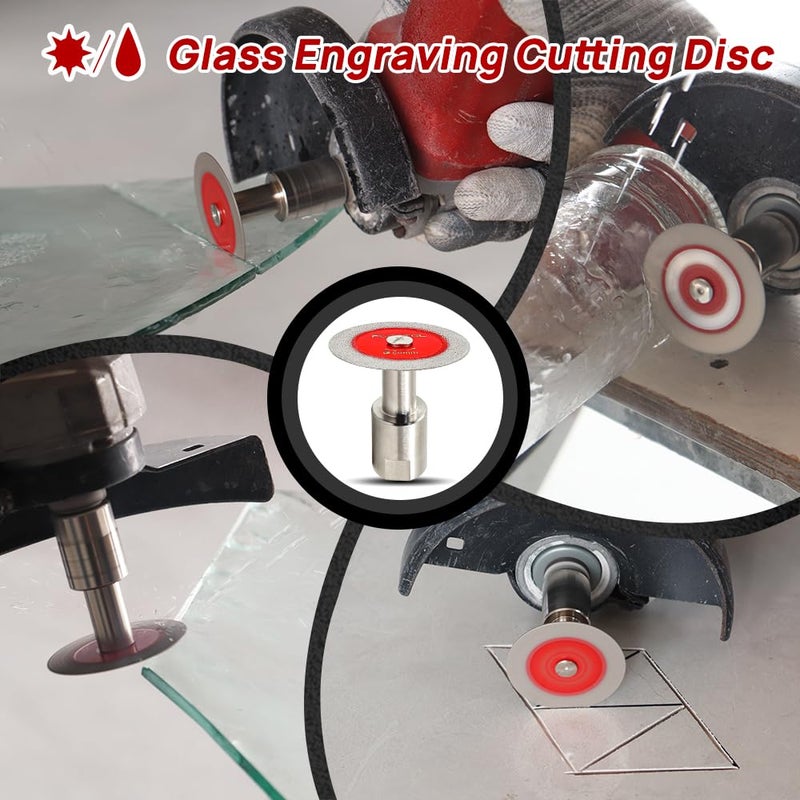 FOCSTOL Mini Diamond Glass Cutting Disc - 5pcs 2 Inch(50mm) Glass Saw Blade and 1pc 5/8''-11 Flange for Glass Jade Marble Granite Artificial Stone Porcelain Tile Ceramic - Image 3